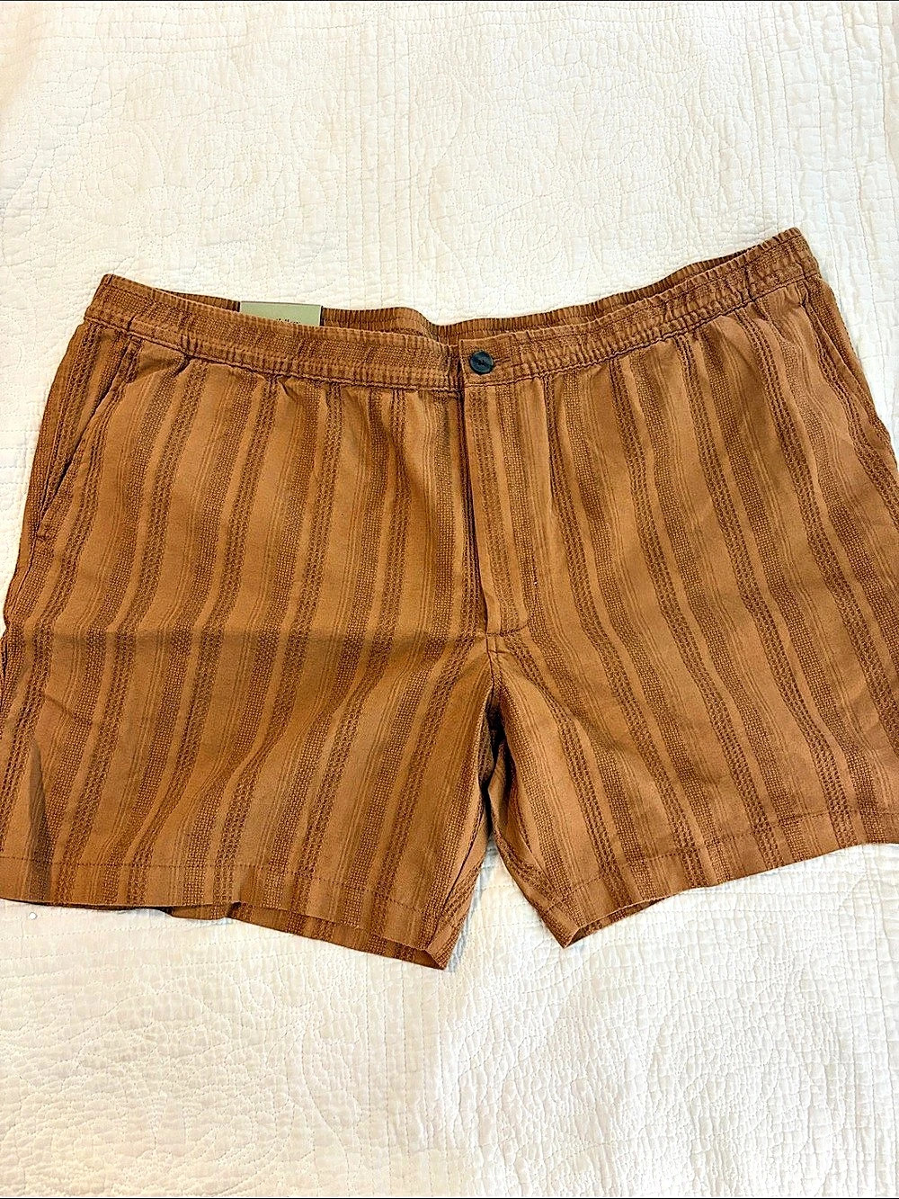 Goodfellow & Co 7" Pull-On Shorts Striped Pull-On Shorts in Brown XXL Like New